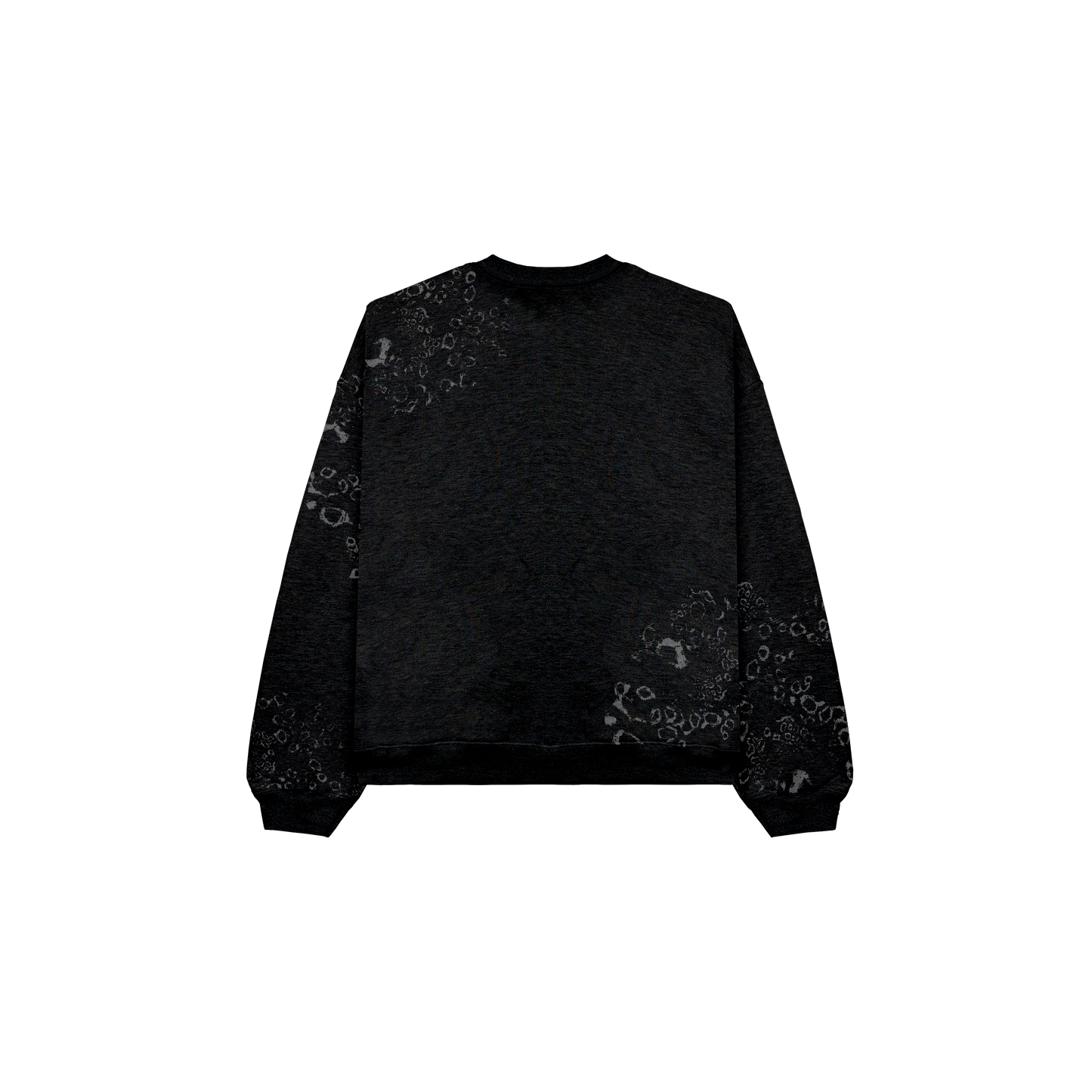 BLACK LEOPARD CREWNECK