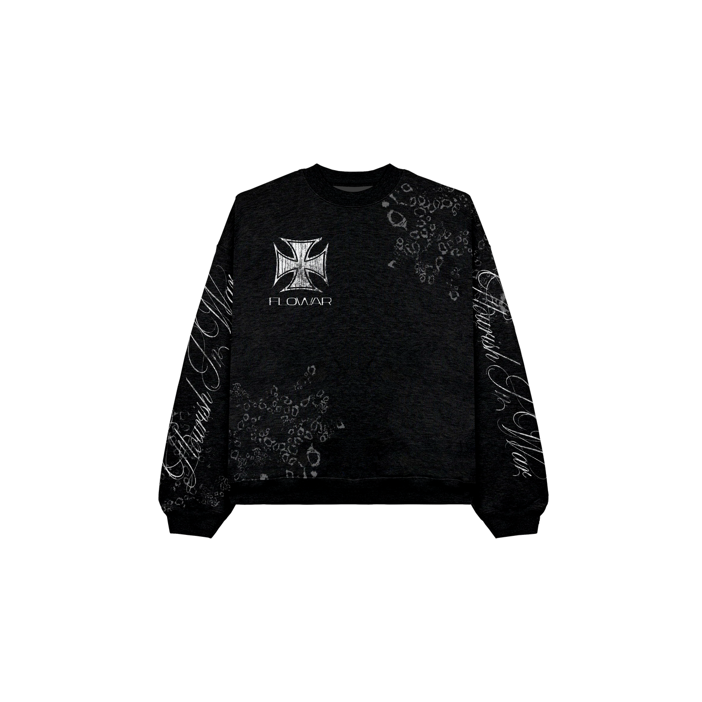 BLACK LEOPARD CREWNECK
