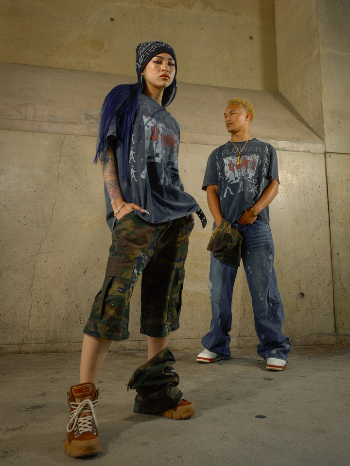 SLIT CAMO CARGOS