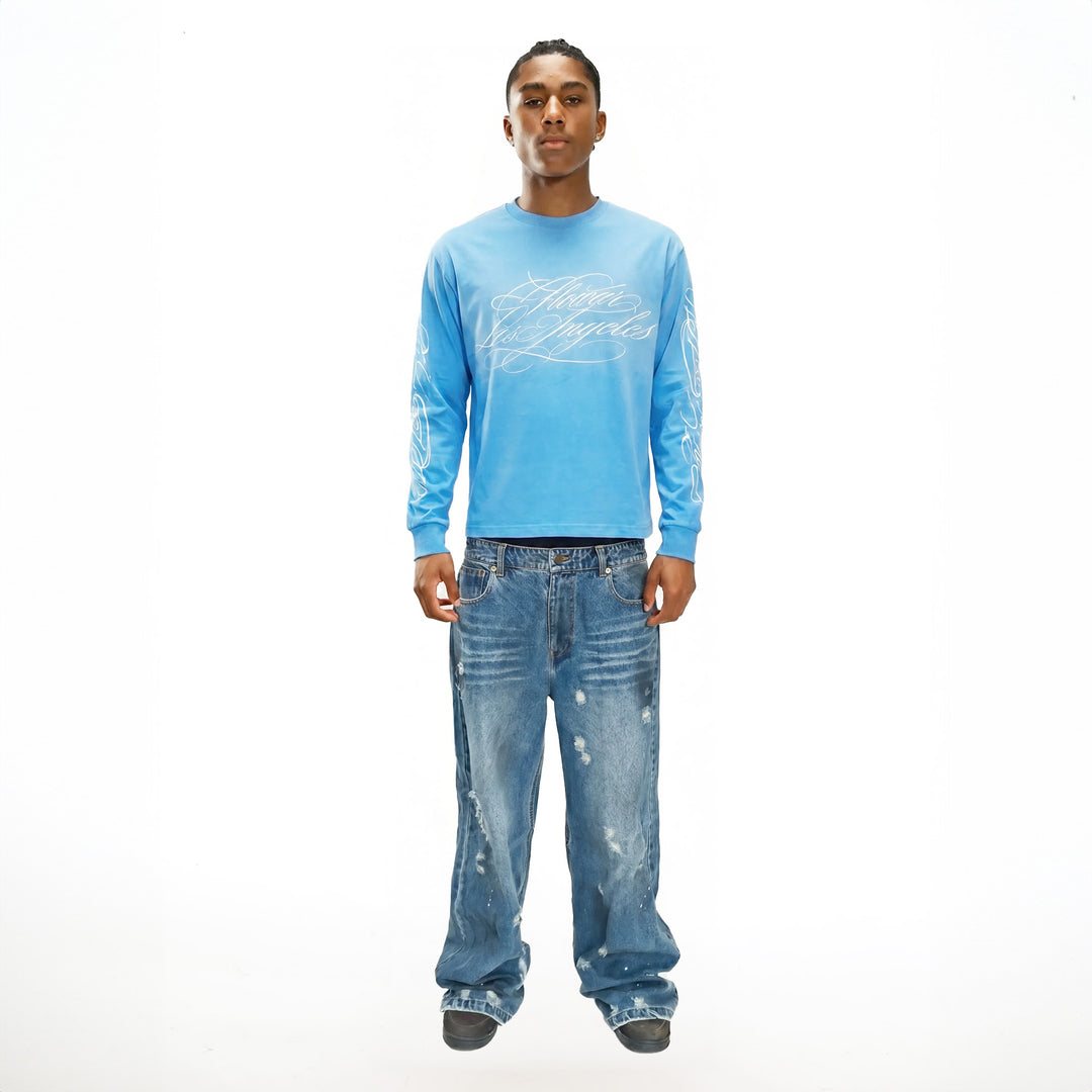 FLOWAR LONG SLEEVE (SKY BLUE)