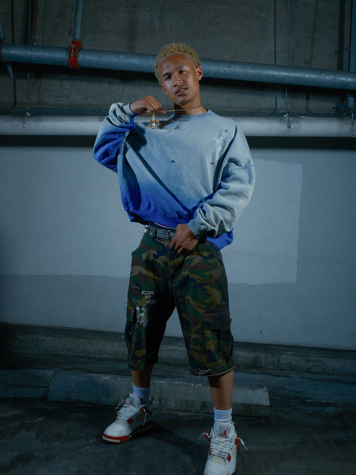 CROSS CREWNECK (BLUE)