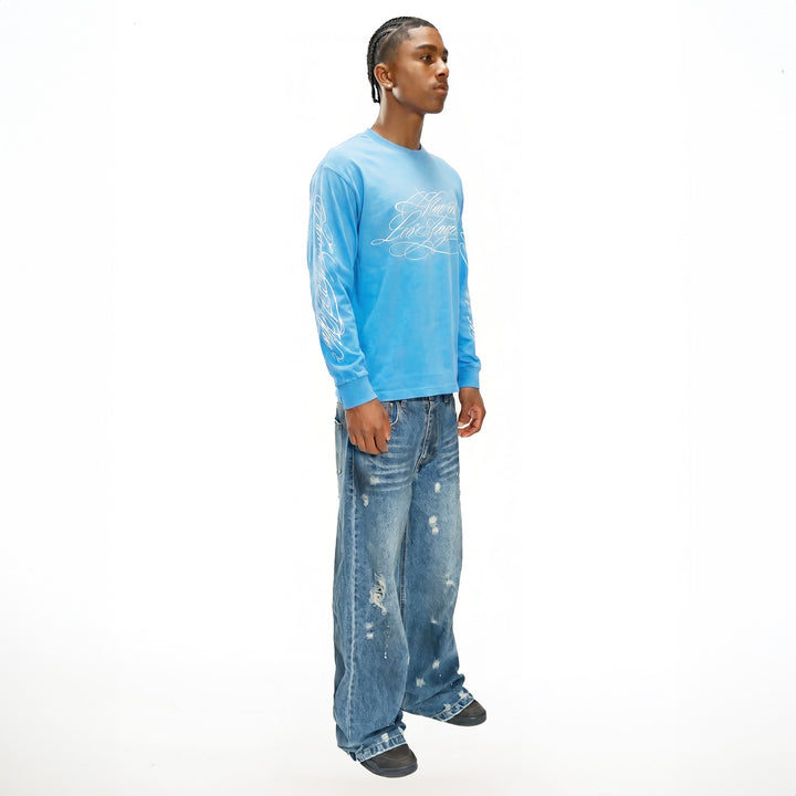 FLOWAR LONG SLEEVE (SKY BLUE)