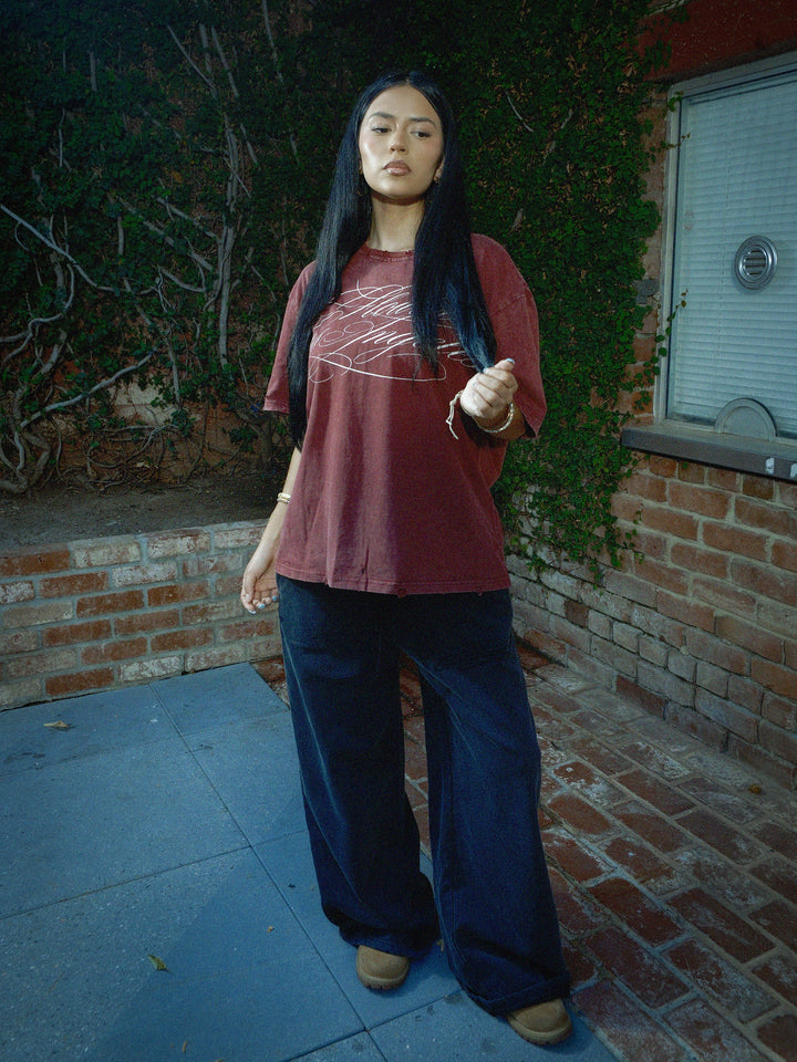 FLOWAR TEE (BURGUNDY)