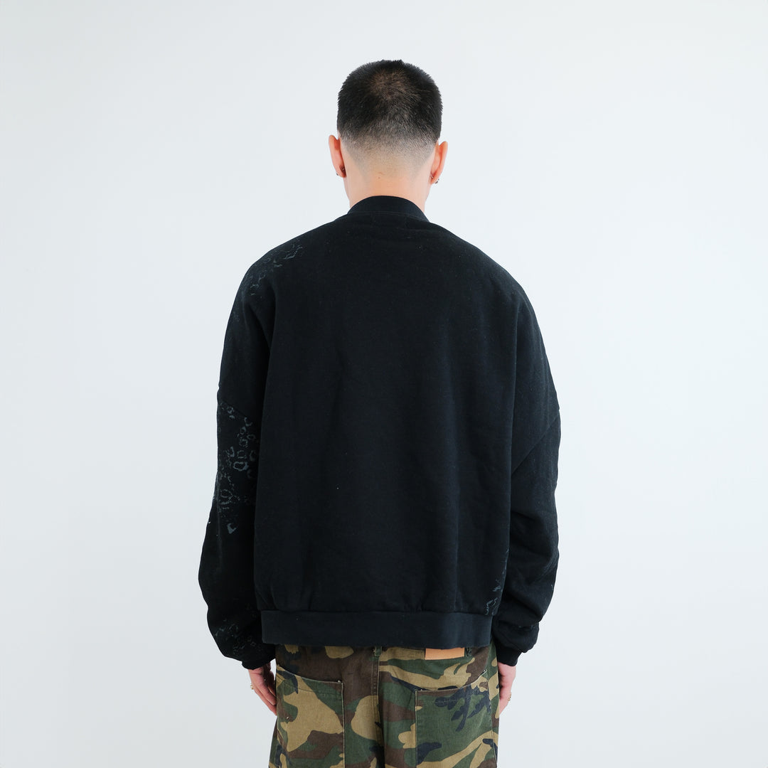 BLACK LEOPARD CREWNECK
