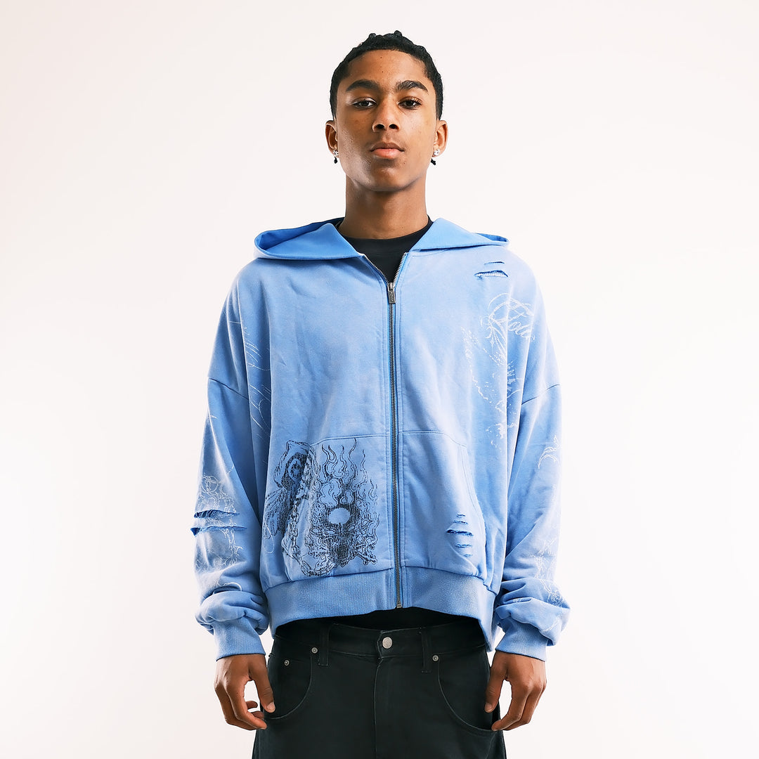 HYDRANGEA THERMAL ZIP UP (BLUE)