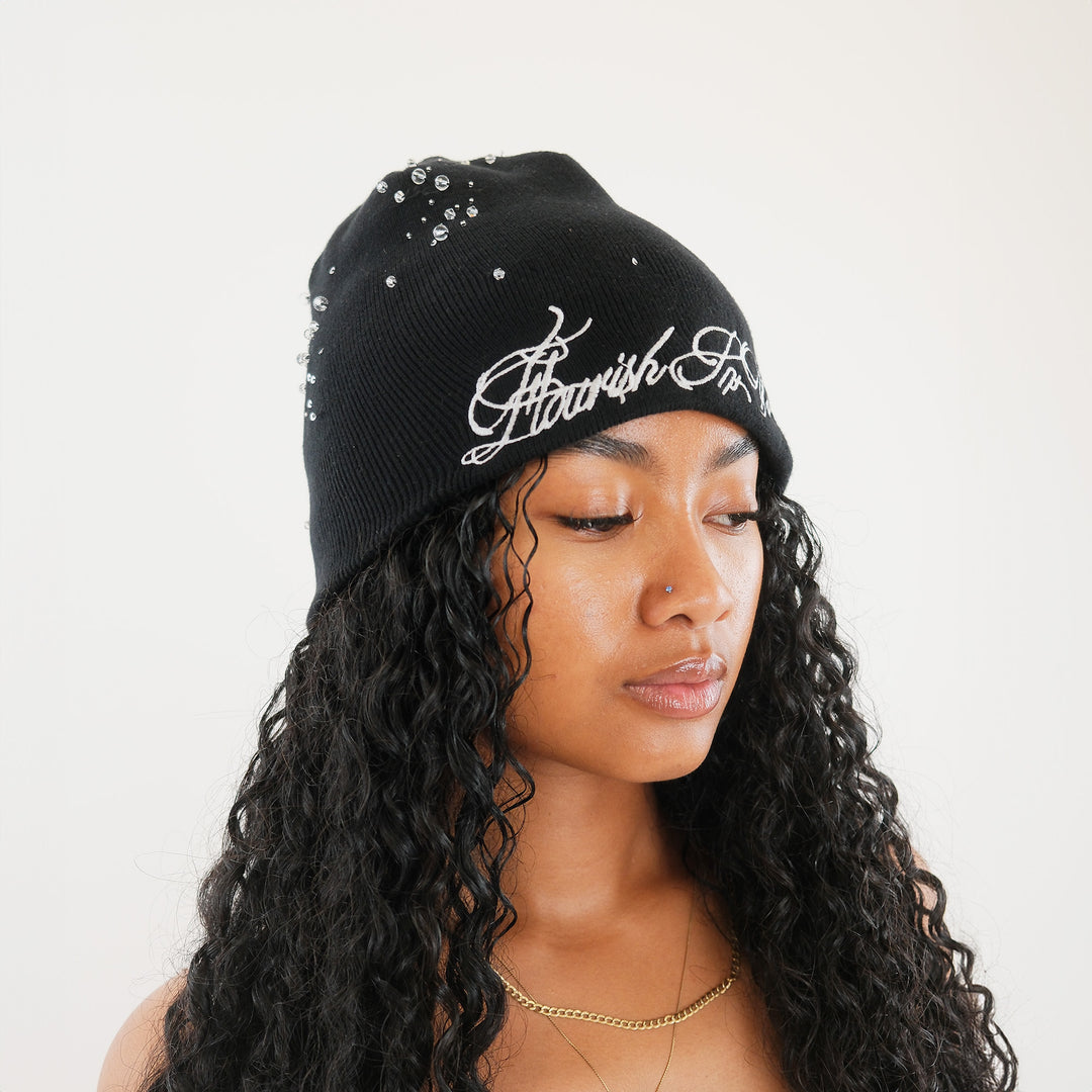 RAINDROP BEANIE (BLACK)