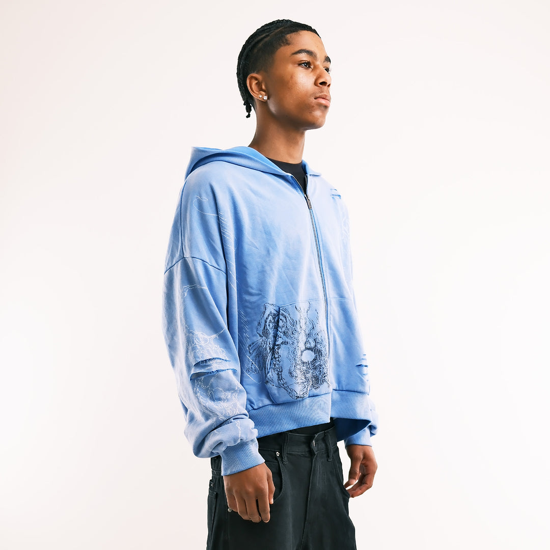 HYDRANGEA THERMAL ZIP UP (BLUE)