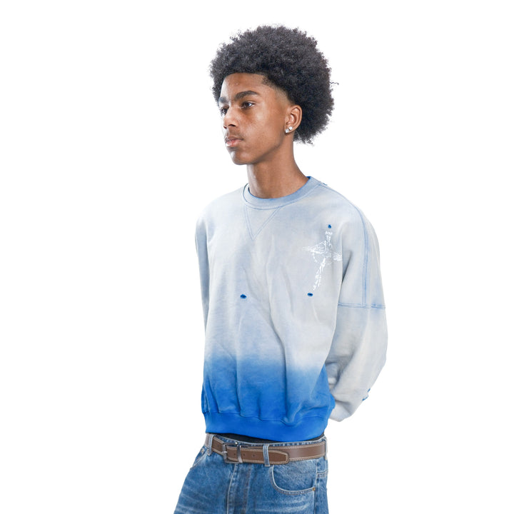 CROSS CREWNECK (BLUE)