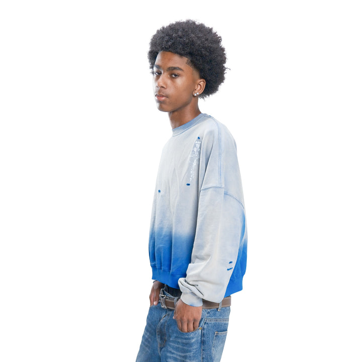 CROSS CREWNECK (BLUE)