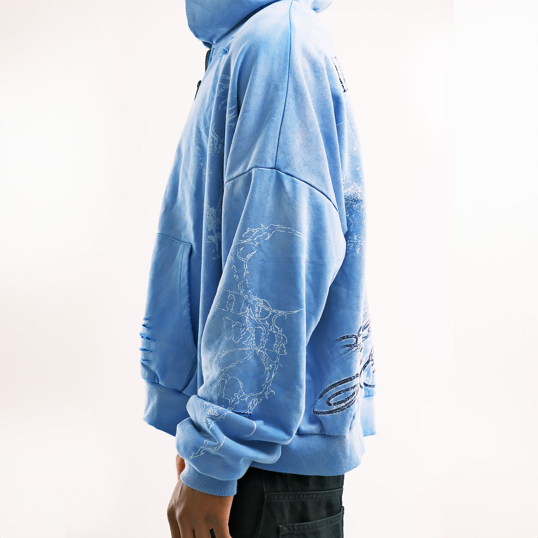 HYDRANGEA THERMAL ZIP UP (BLUE)