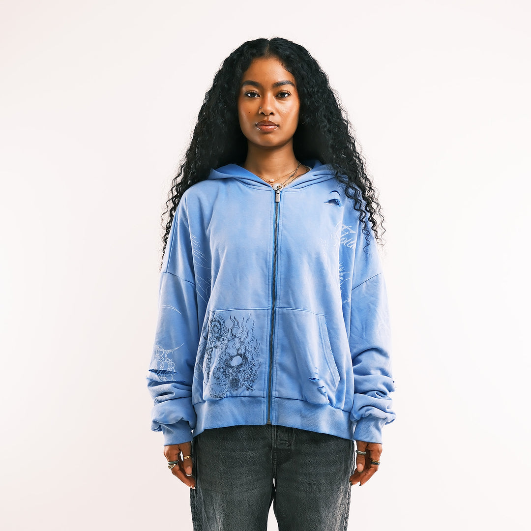 HYDRANGEA THERMAL ZIP UP (BLUE)