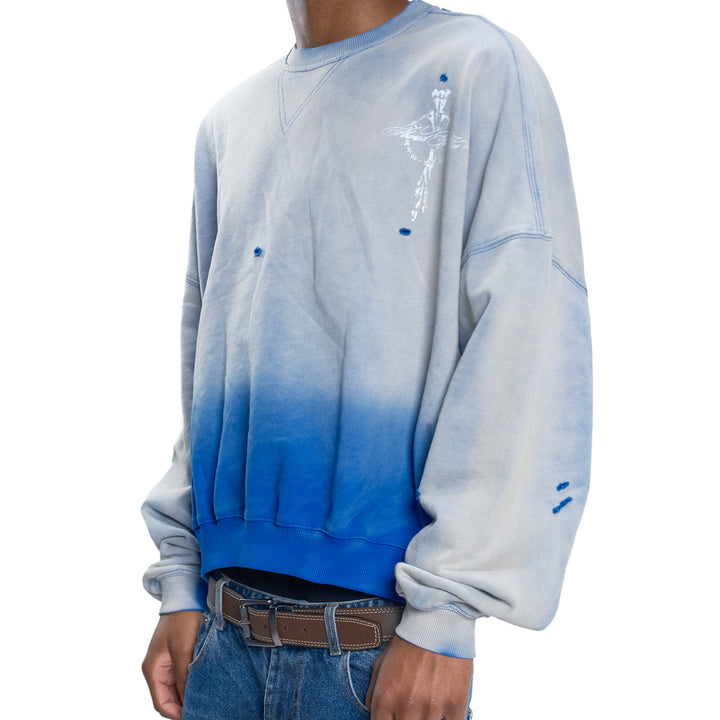 CROSS CREWNECK (BLUE)