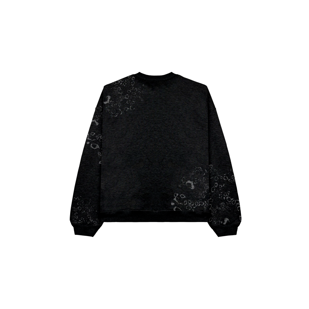 BLACK LEOPARD CREWNECK