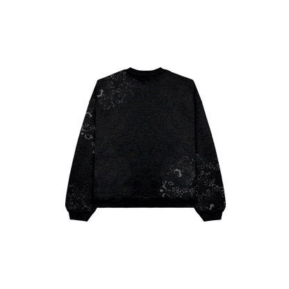 BLACK LEOPARD CREWNECK