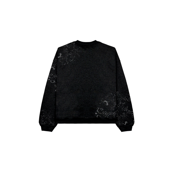 BLACK LEOPARD CREWNECK