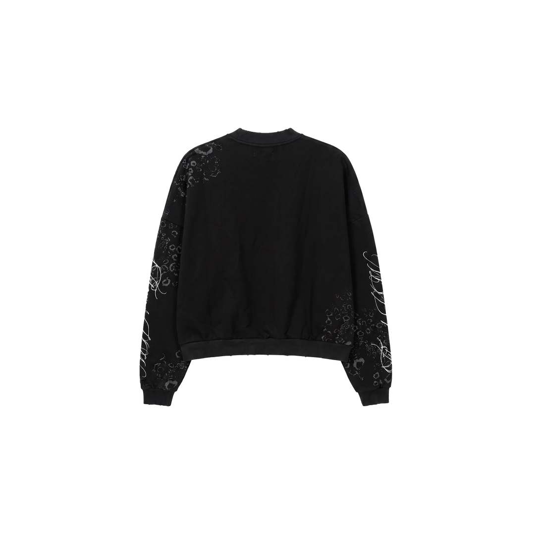 BLACK LEOPARD CREWNECK