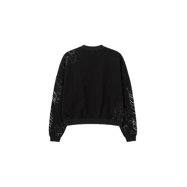BLACK LEOPARD CREWNECK