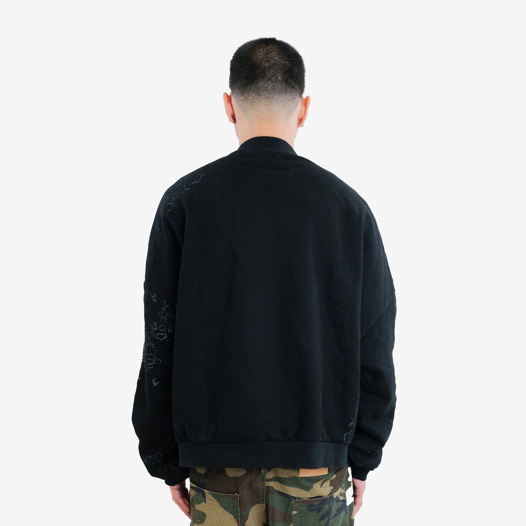 BLACK LEOPARD CREWNECK