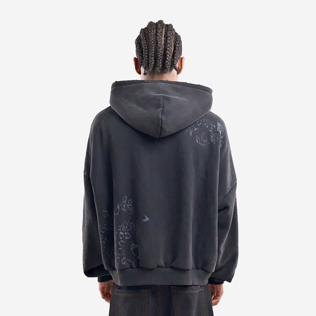 BLACK SKULL ZIP UP