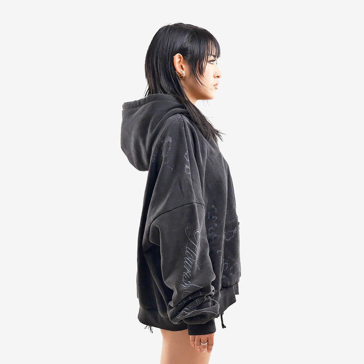 BLACK SKULL ZIP UP