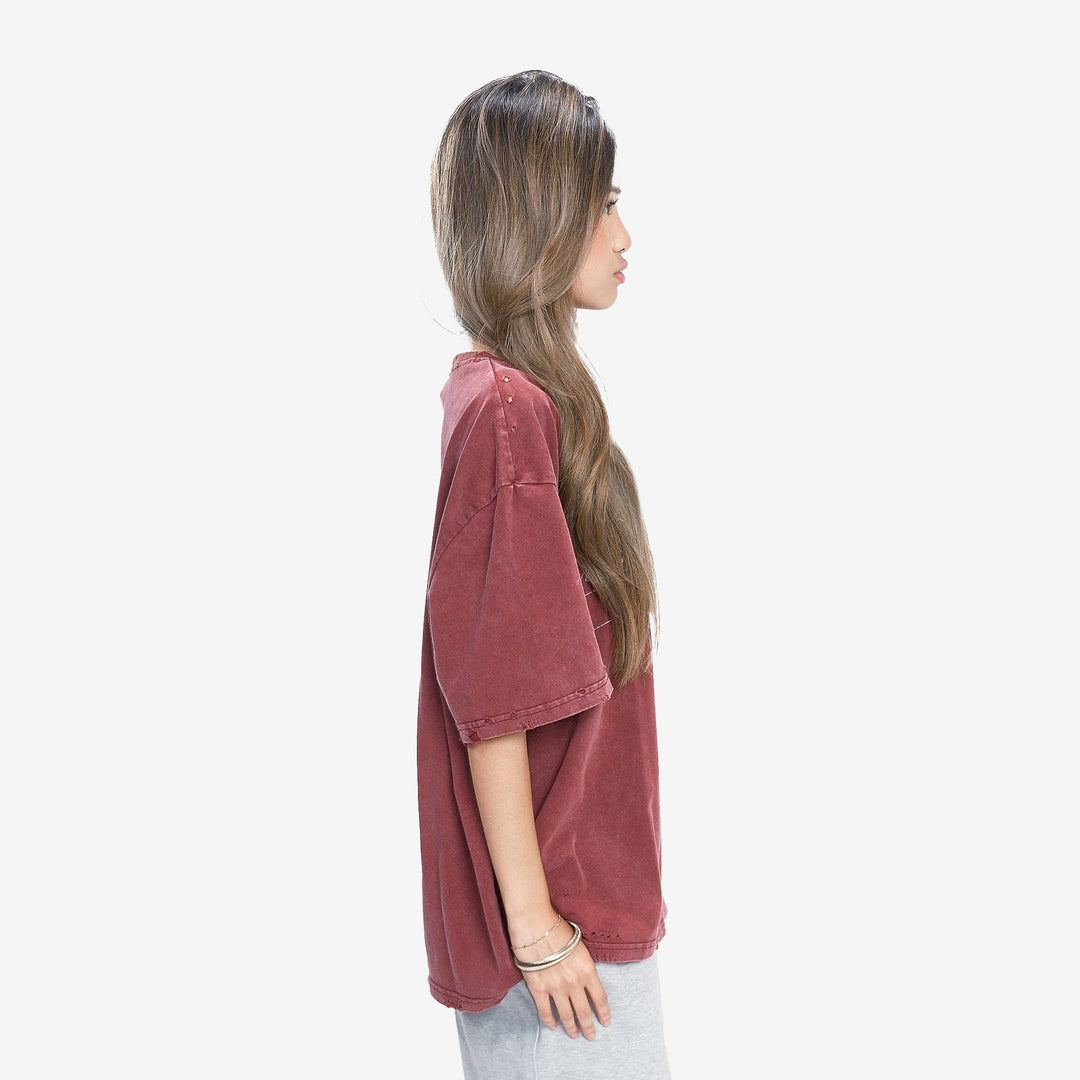 FLOWAR TEE (BURGUNDY)