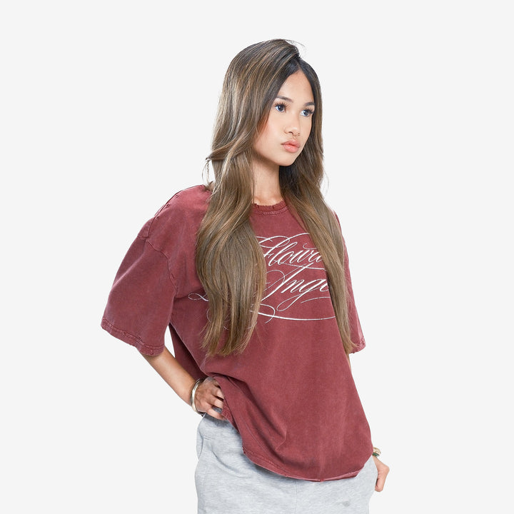 FLOWAR TEE (BURGUNDY)