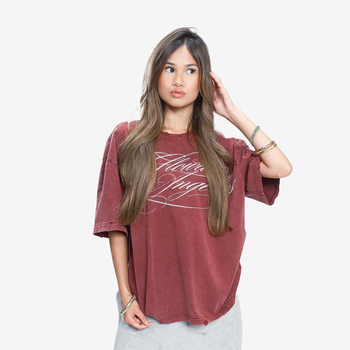 FLOWAR TEE (BURGUNDY)