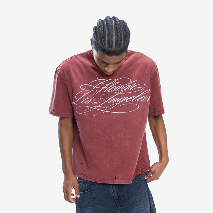 FLOWAR TEE (BURGUNDY)