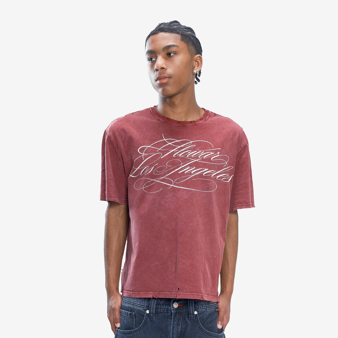 FLOWAR TEE (BURGUNDY)