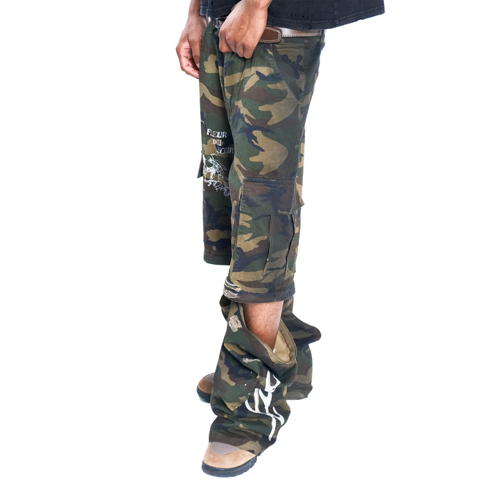 SLIT CAMO CARGOS