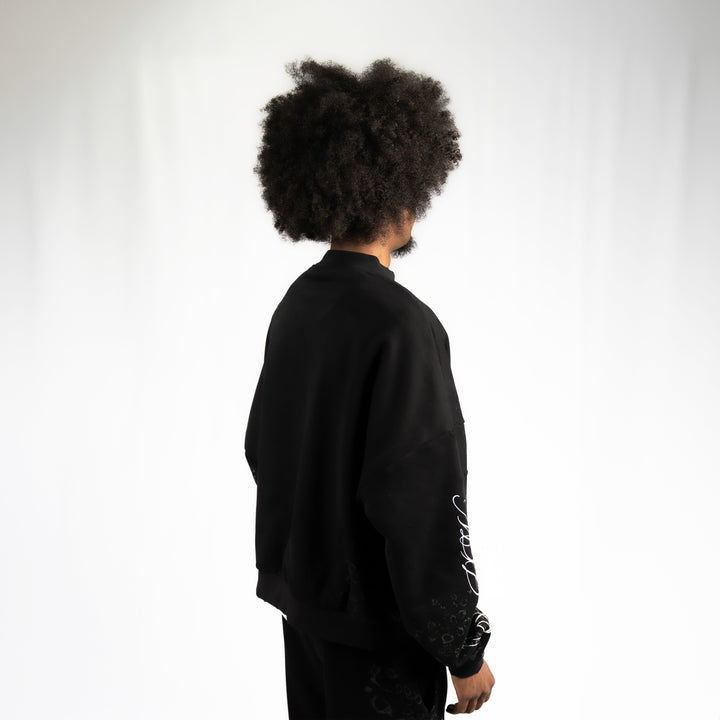 BLACK LEOPARD CREWNECK