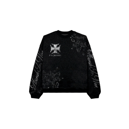 BLACK LEOPARD CREWNECK