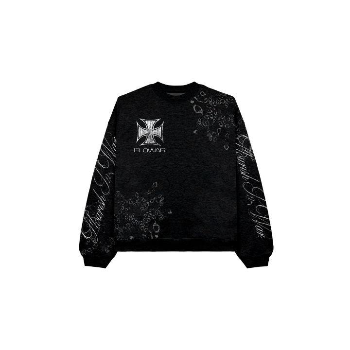 BLACK LEOPARD CREWNECK