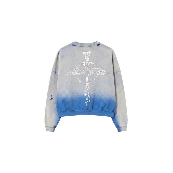 CROSS CREWNECK (BLUE)