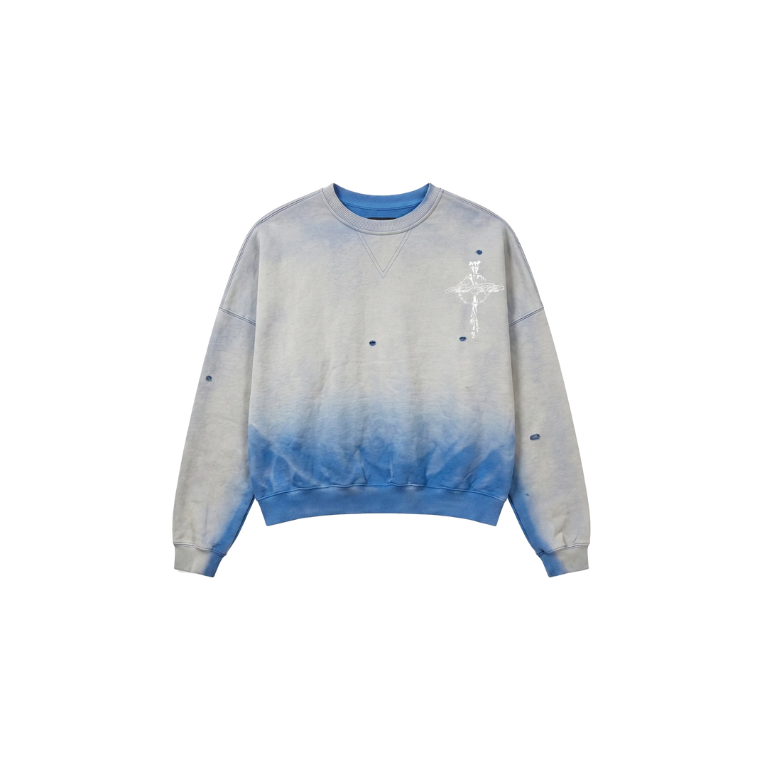 CROSS CREWNECK (BLUE)