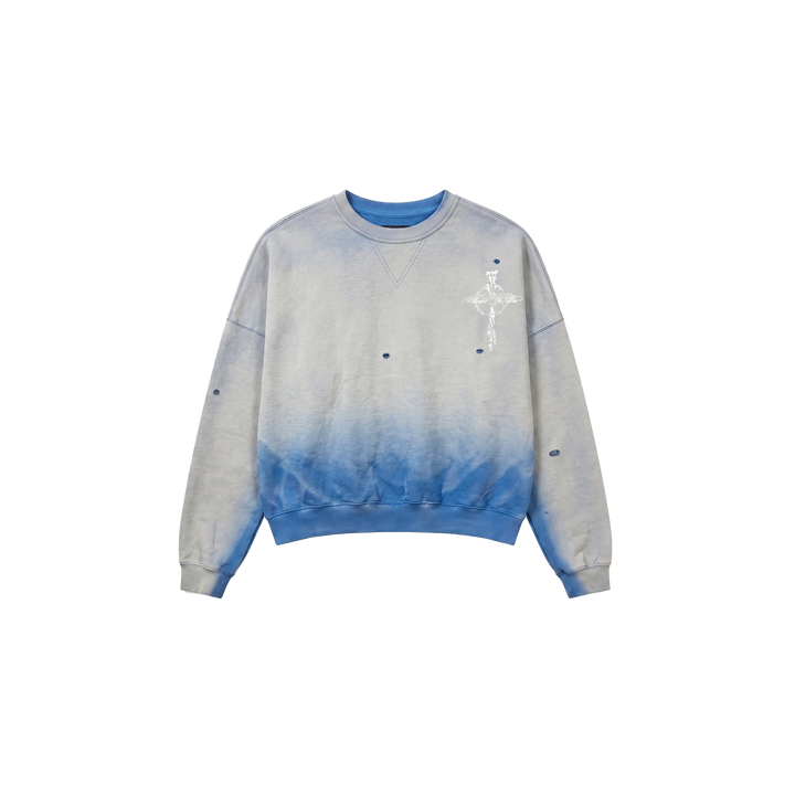 CROSS CREWNECK (BLUE)