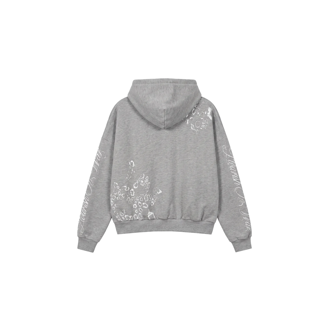 GREY SKULL ZIP UP