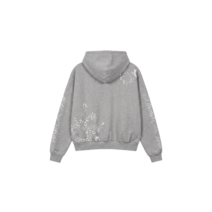 GREY SKULL ZIP UP