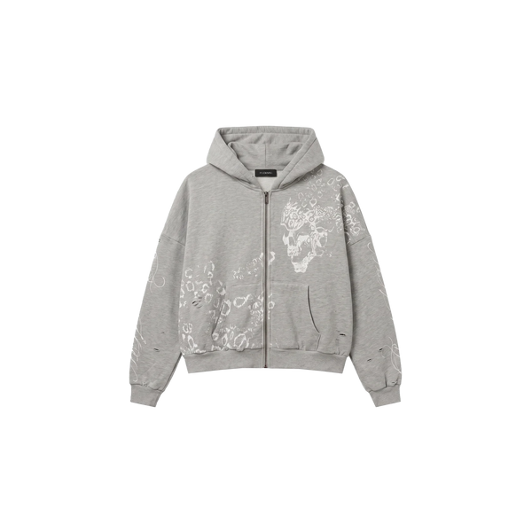 GREY SKULL ZIP UP – flowar