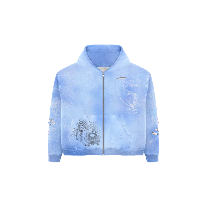 HYDRANGEA THERMAL ZIP UP (BLUE)