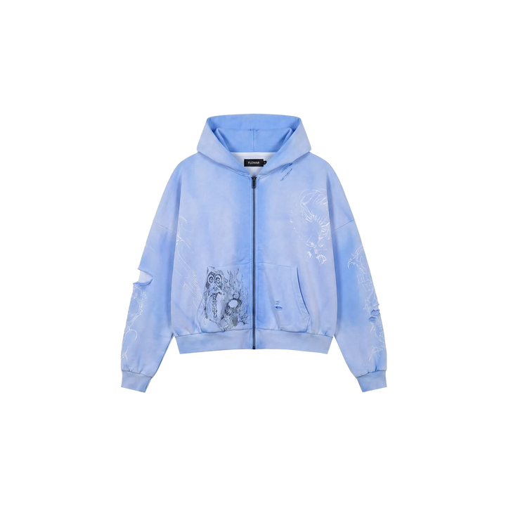 HYDRANGEA THERMAL ZIP UP (BLUE)