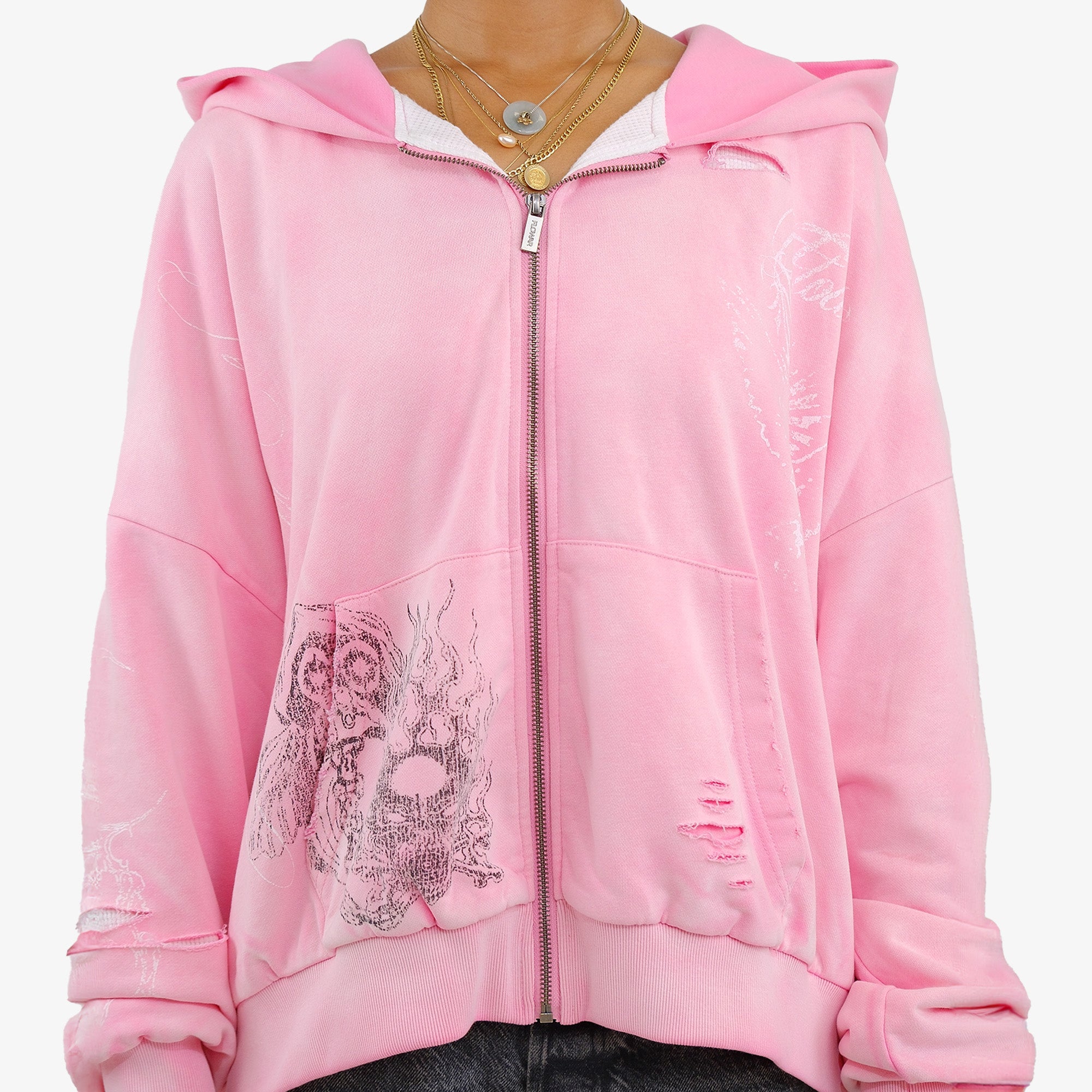 HYDRANGEA THERMAL ZIP UP (PINK) – flowar