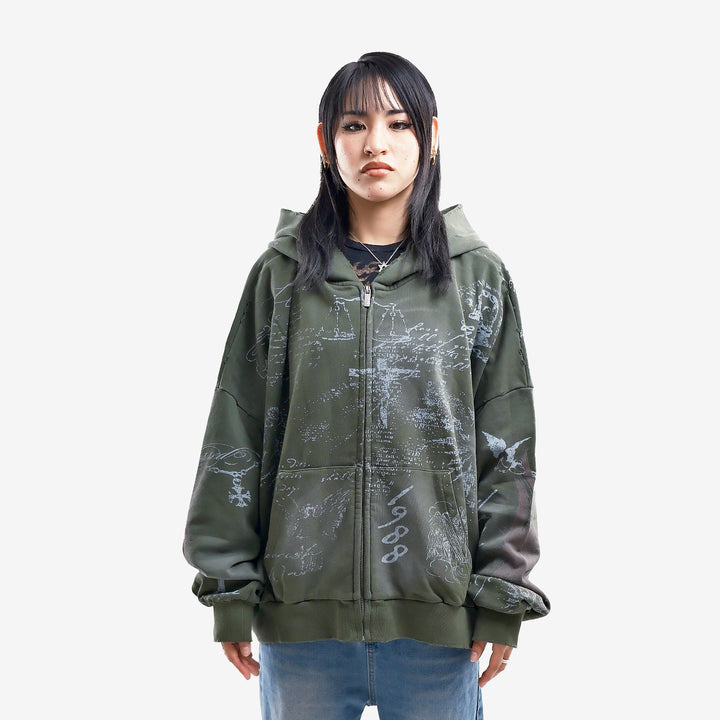 SCRIPTURE ZIP UP (OLIVE)