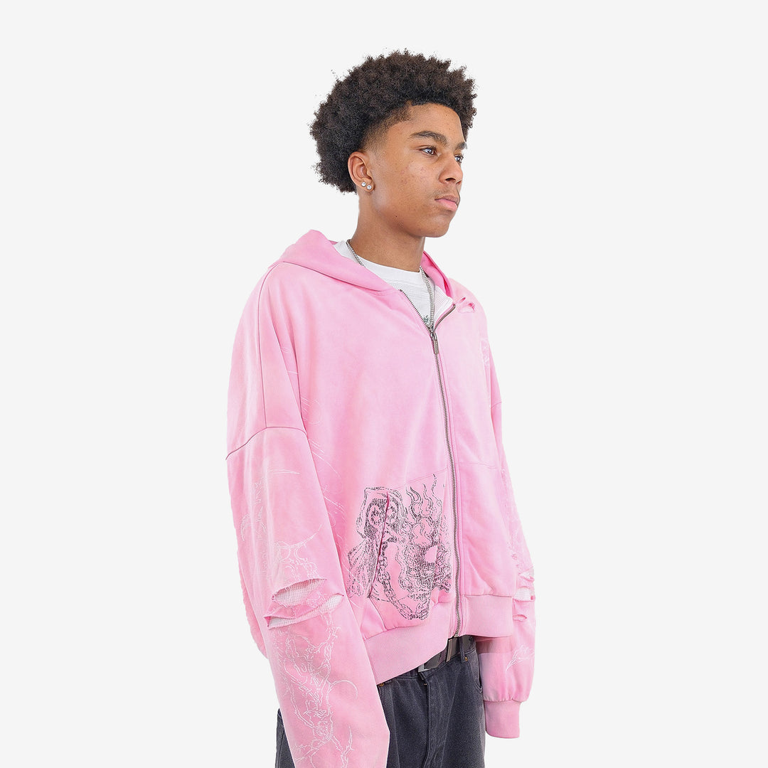 HYDRANGEA THERMAL ZIP UP (PINK)
