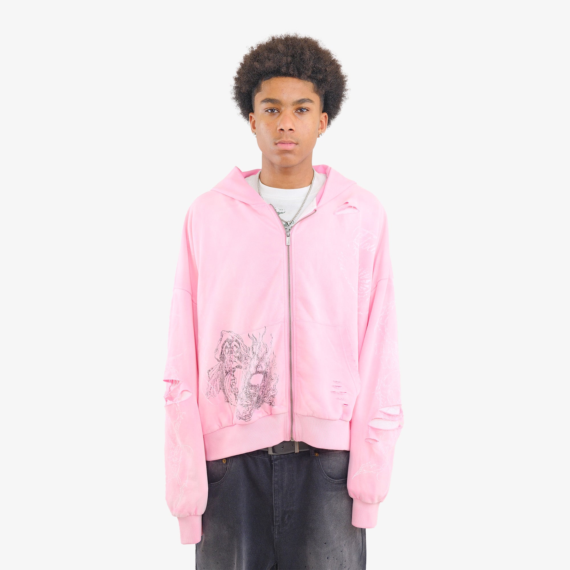 HYDRANGEA THERMAL ZIP UP (PINK) – flowar