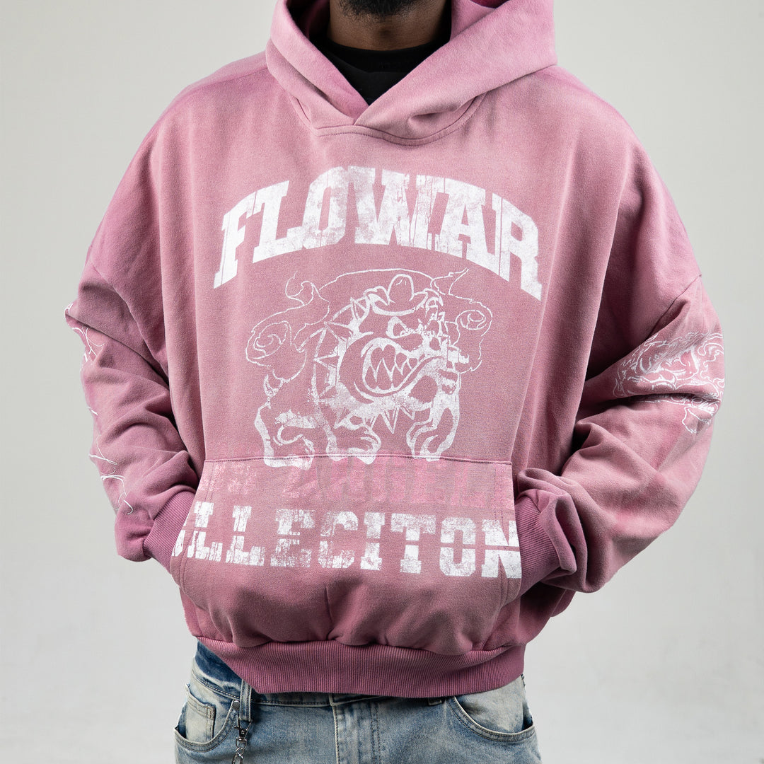 PINK BULLDOG HOODIE