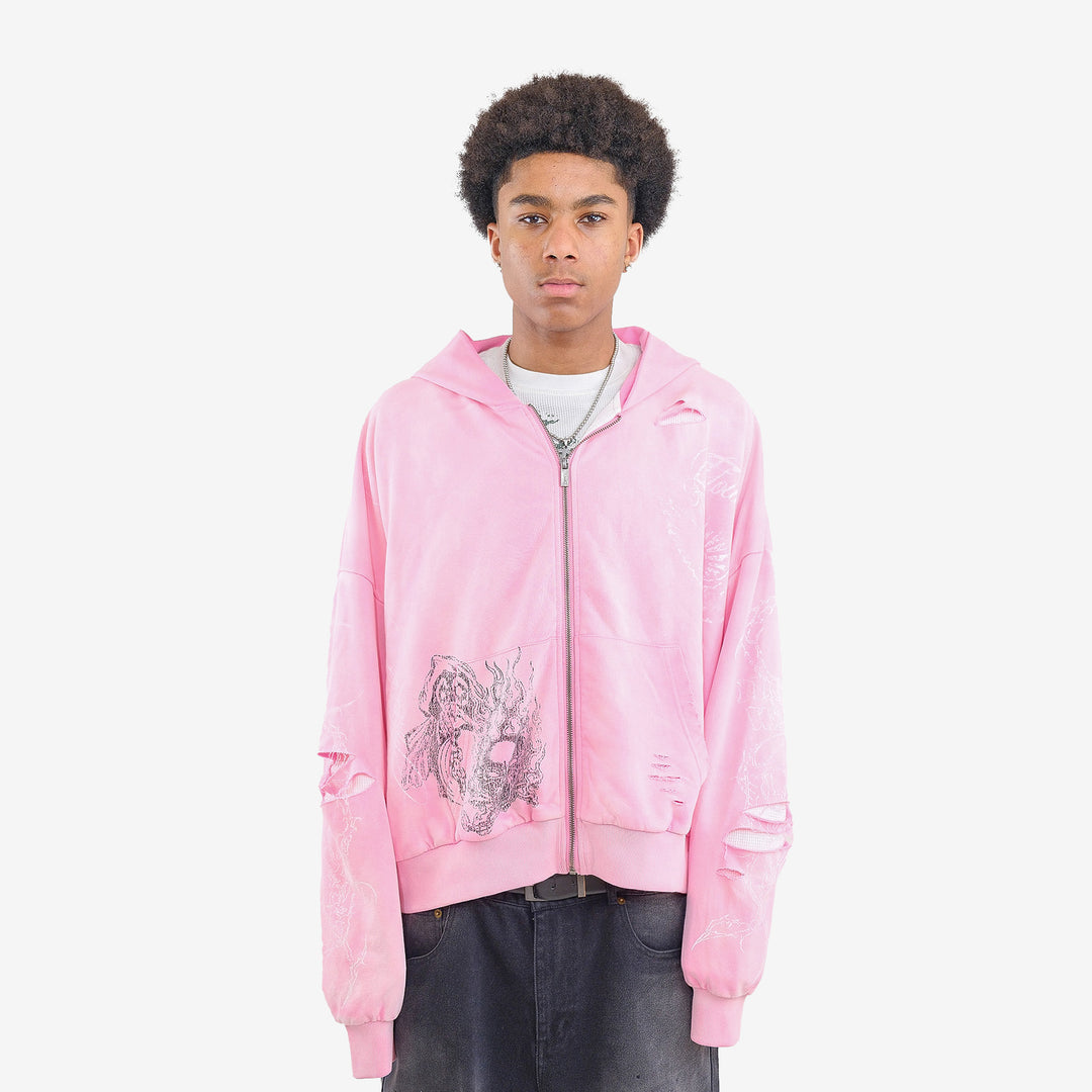 HYDRANGEA THERMAL ZIP UP (PINK)