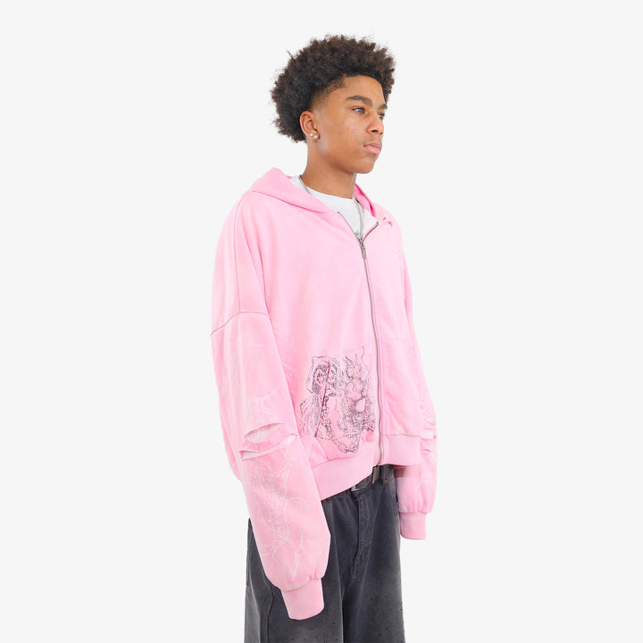 HYDRANGEA THERMAL ZIP UP (PINK)