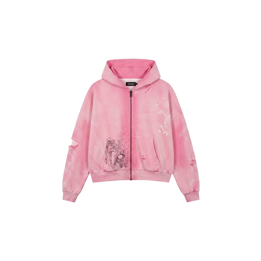 HYDRANGEA THERMAL ZIP UP (PINK) – flowar