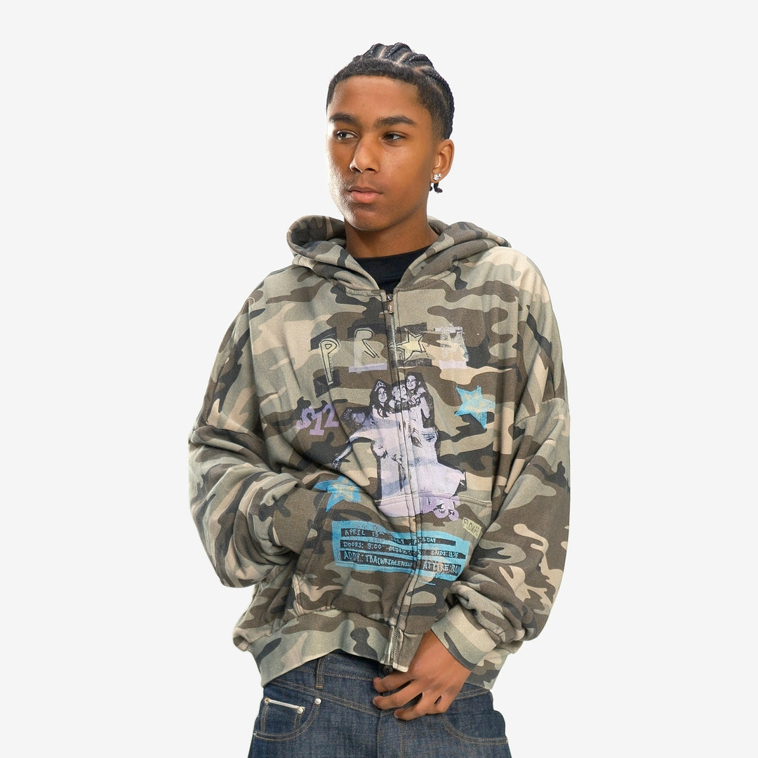 PROM CAMO ZIP UP